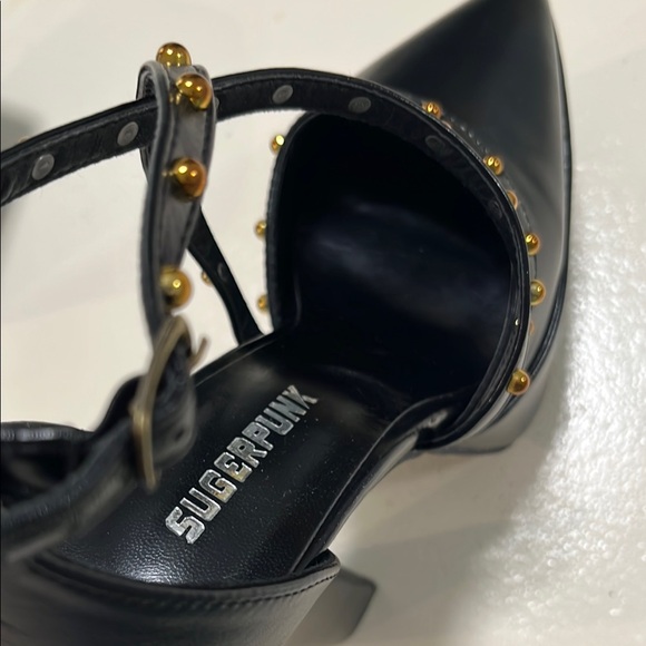 Sugar Black and Gold Stiletto Heels - Picture 7 of 8
